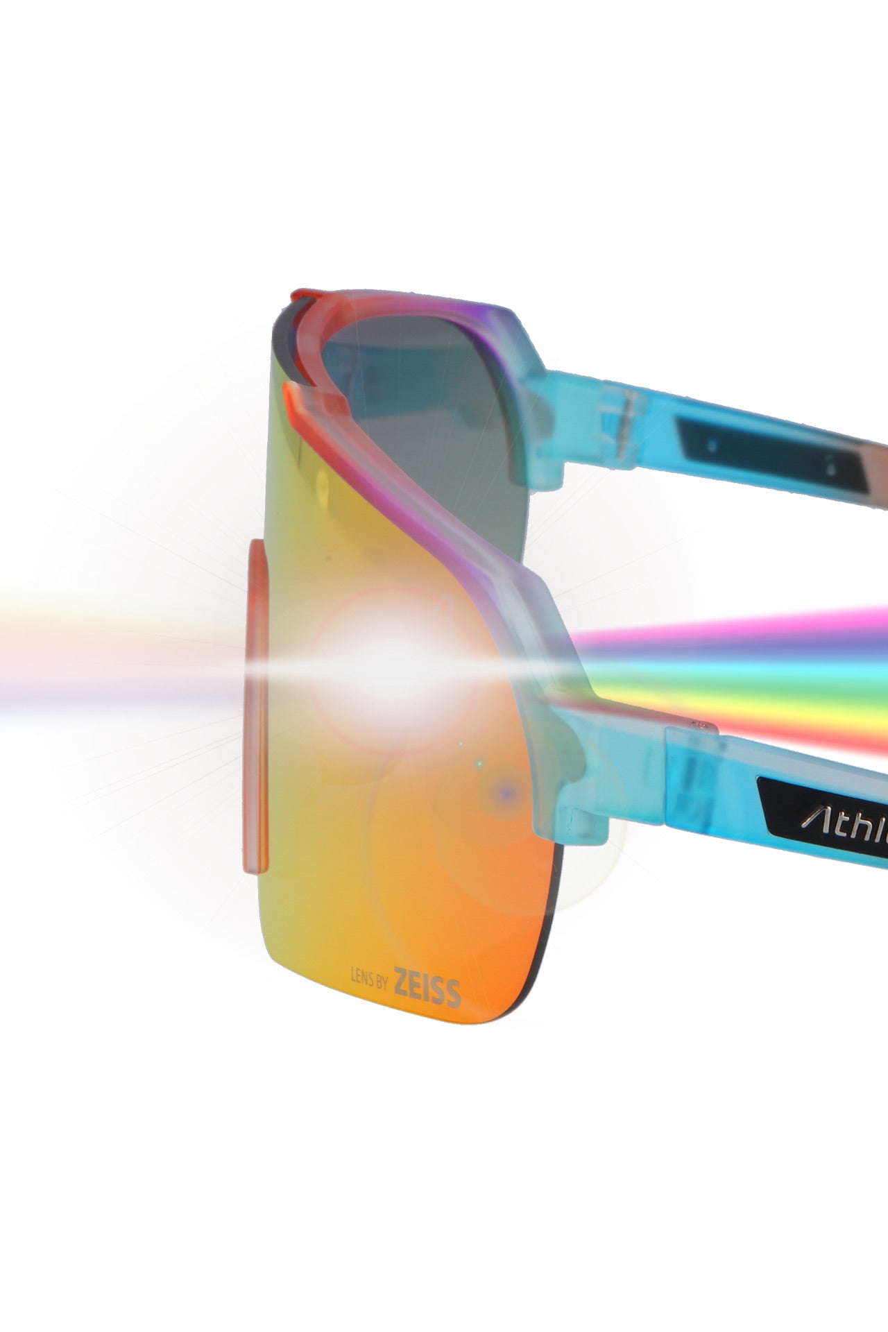 Bunte Sportsonnenbrille von Athletes Eyewear mit farbigen Reflexionen und Features