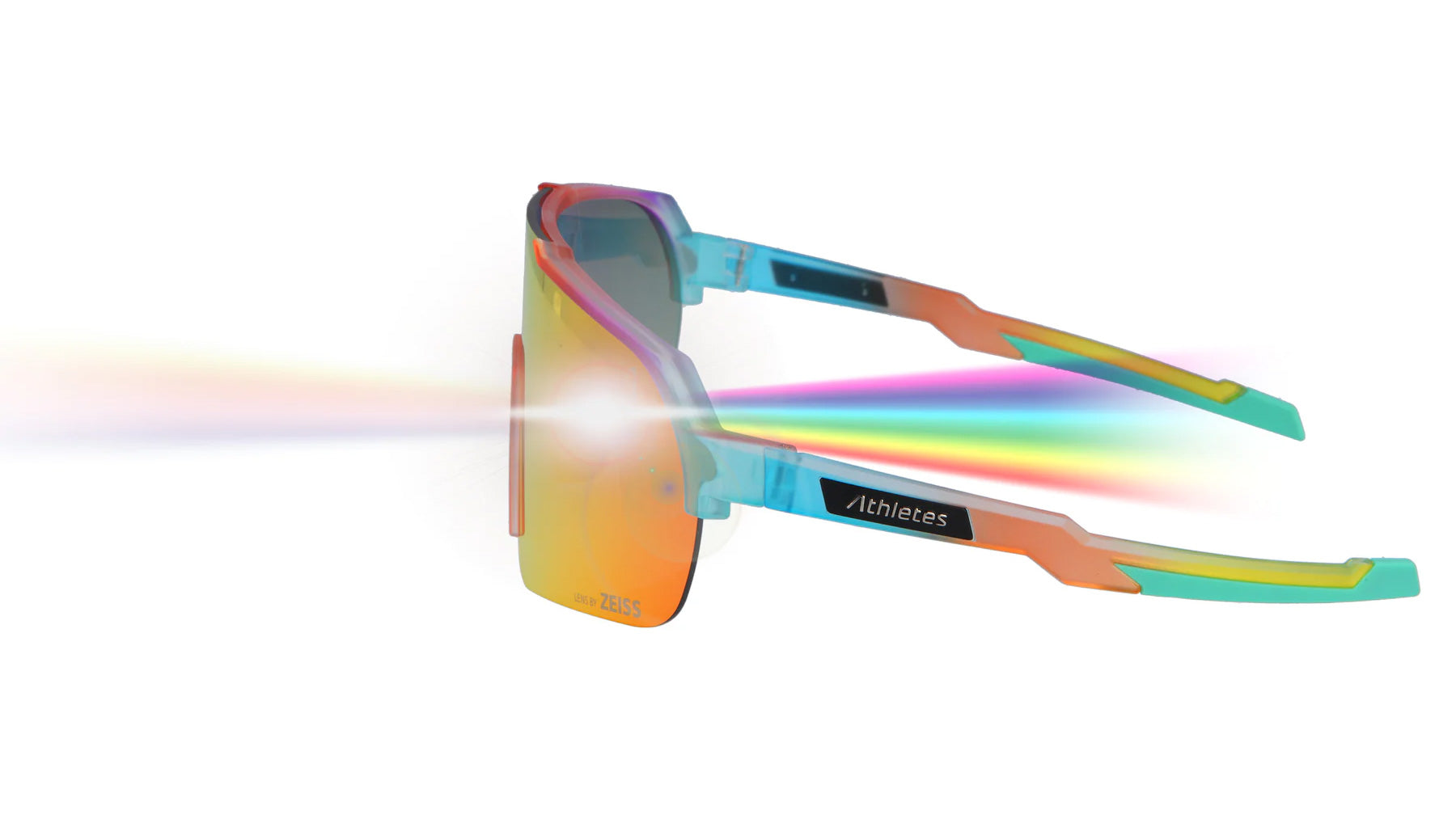 Bunte Sportsonnenbrille von Athletes Eyewear mit farbigen Reflexionen und Features